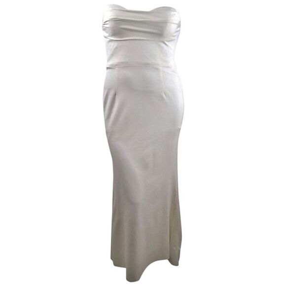 Adrianna Papell Women's Lola Strapless Gown (12, Ivory) - Picture 1 of 3